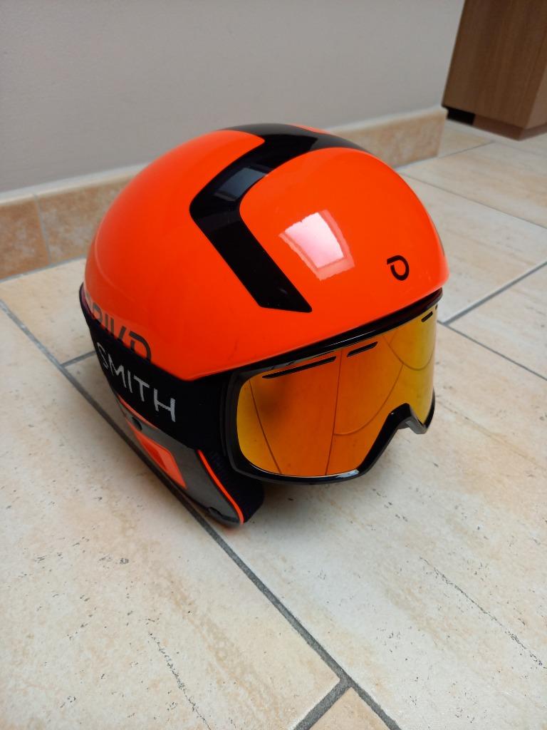 Briko Vulcano Junior skihelm + Smith skibril, Autres marques, Enlèvement, Utilisé, Autres types