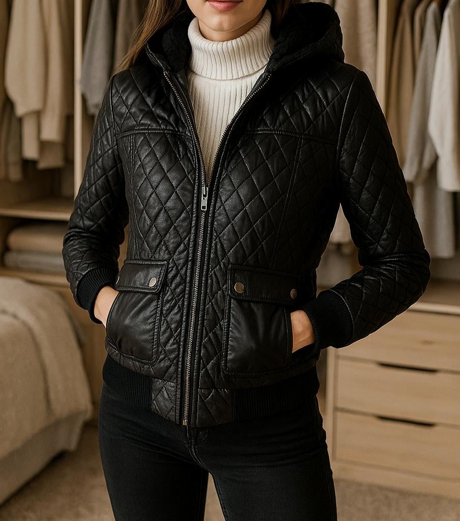 Blouson noir matelassé  Taille 16 ans (176), Enlèvement ou Envoi, Neuf, Fille, Manteau