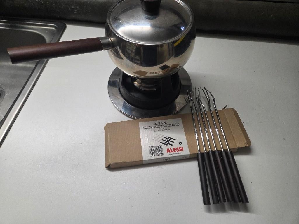 Set à fondue à l'huile avec fourchettes, Electroménager, Enlèvement, Comme neuf, Brûleur, Service à fondue