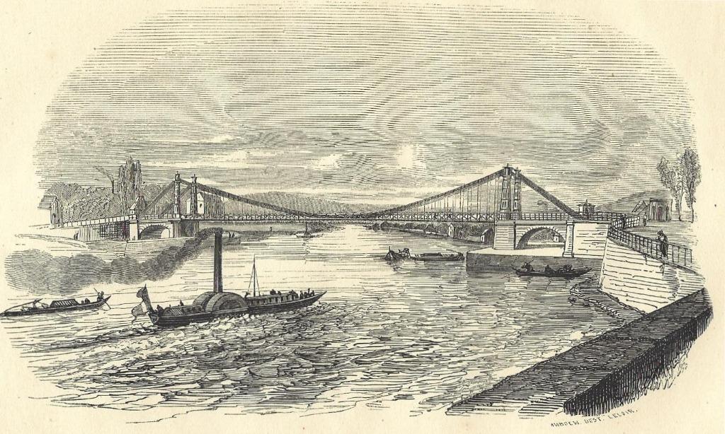 1853 - Seraing / pont sur la Meuse, Antiquités & Art, Art | Eaux-fortes & Gravures, Envoi