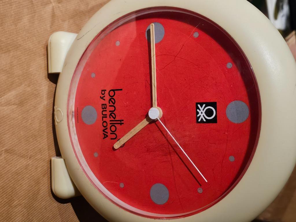 Vintage Benetton By Bulova Large Mantel / Wall Clock. 1990s, Ophalen of Verzenden