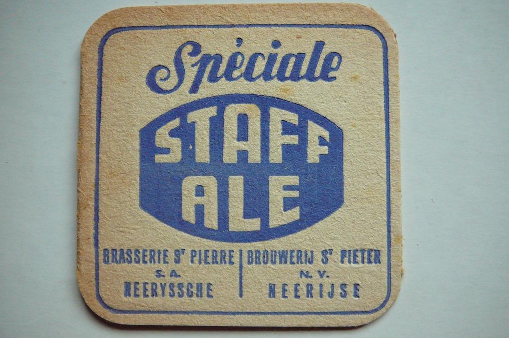 oud bierviltje Spéciale Staff Ale Brasserie St Pierre S.A., Verzamelen, Ophalen of Verzenden, Nieuw, Viltje(s), Overige merken