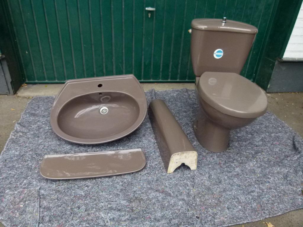 vintage wastafel lavabo - zuil - wc - aflegbord 70er, Ophalen, Huis en Inrichting