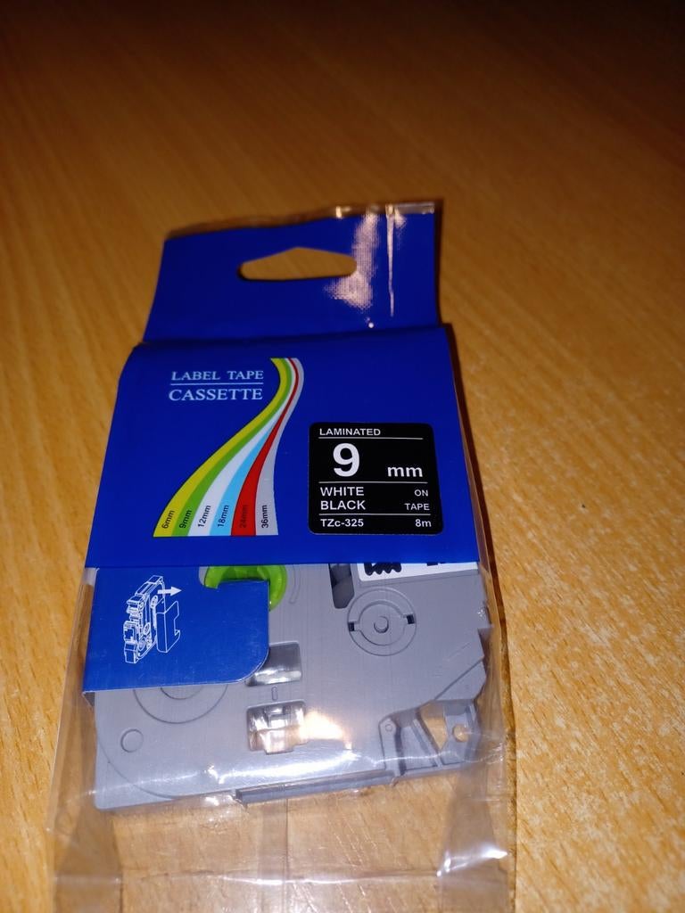 Cassette à ruban adhésif pour Brother p-touch 9 mm blanc sur, Enlèvement ou Envoi, Neuf