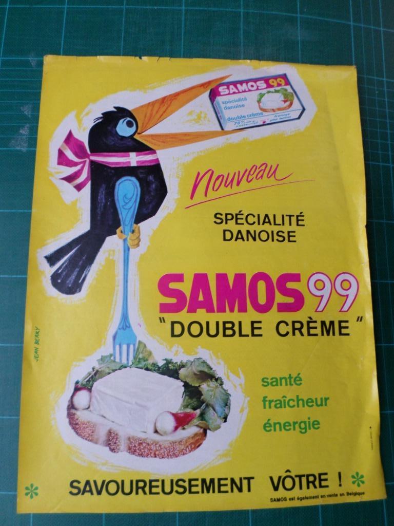 Samos fromage - publicité papier - 1964, Ophalen of Verzenden, Gebruikt, Overige typen