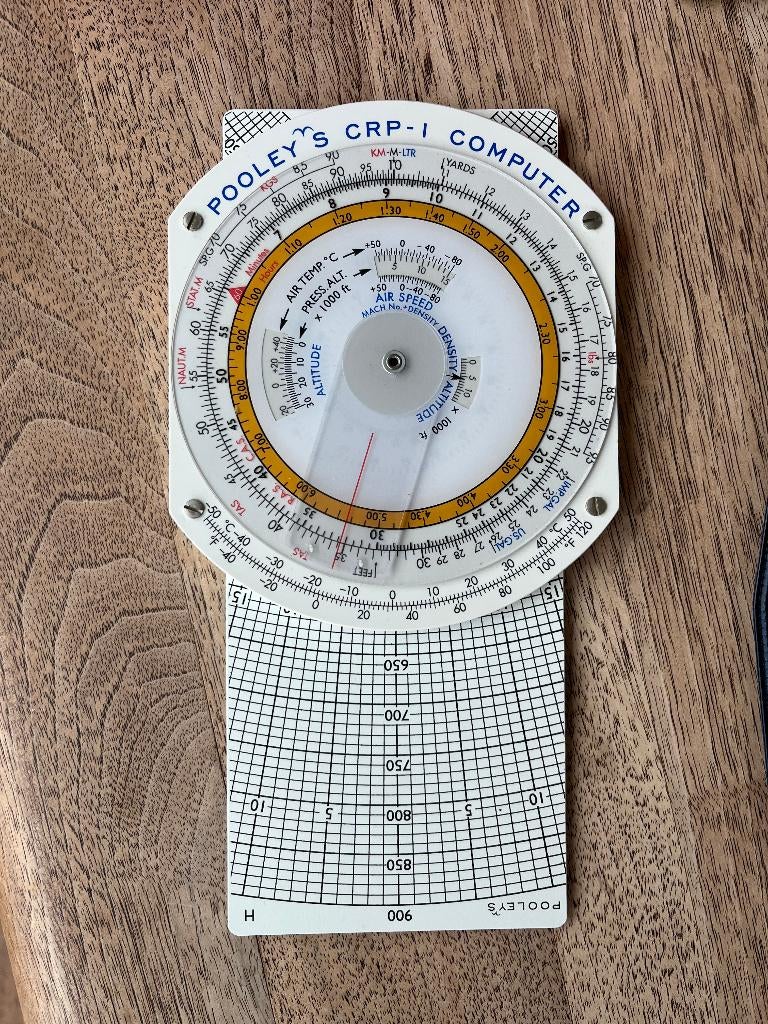 Pooley's CRP-1 1W flight computer met windarm (rekenschijf), Ophalen of Verzenden, Zo goed als nieuw, Overige typen