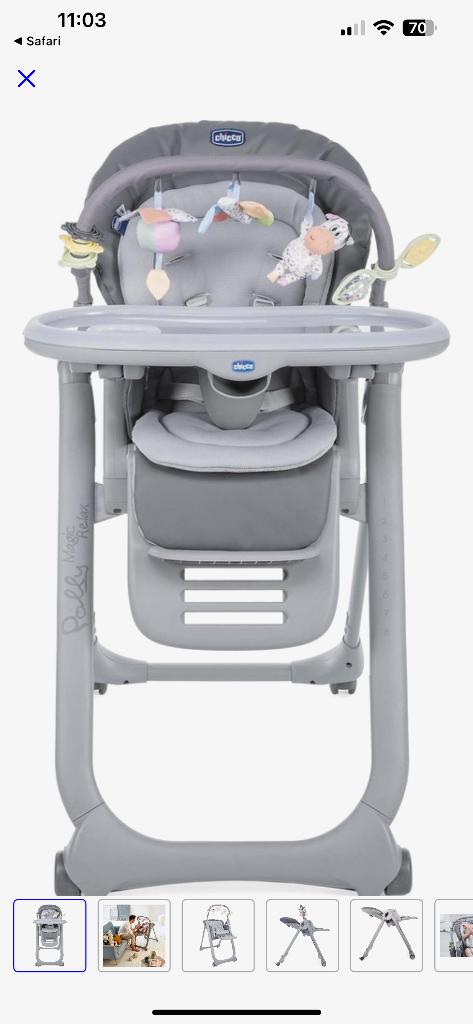 Chicco Polly Magic Relax kinderstoel, Enlèvement, Utilisé, Ceinture(s)