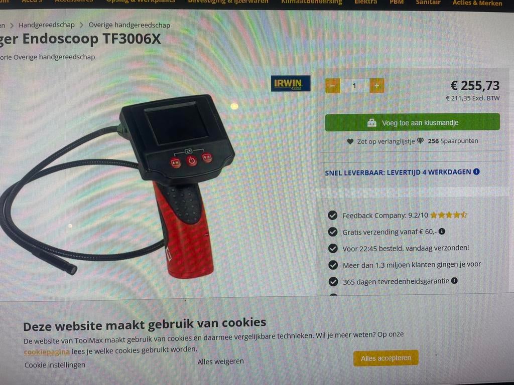 Endoscoop, Ophalen, Gebruikt
