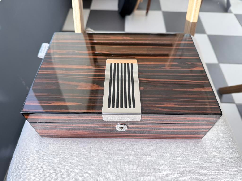 Ebbenhouten Fluwelen Horlogebox kist voor 8 Horloges, Handtassen en Accessoires, Overige Accessoires, Ophalen of Verzenden, Gebruikt
