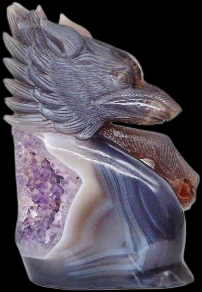 Amethyst Wolf Beeld Agaat Agate Edelsteen Hond, Envoi