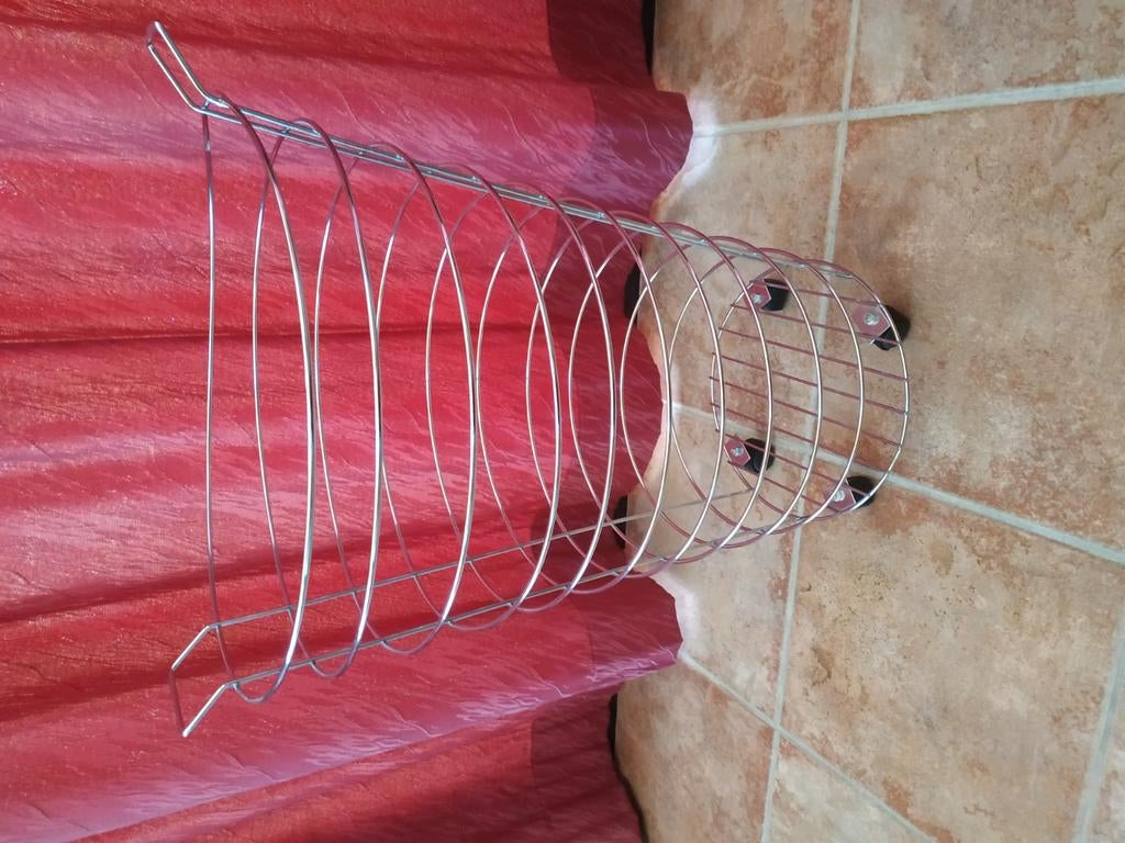 Inox mand met wieltjes, Ophalen, Mand