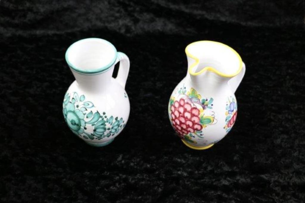 1 keramiek kannetje Slowaaks met groene bloemen Handmade, Ophalen of Verzenden, Nieuw