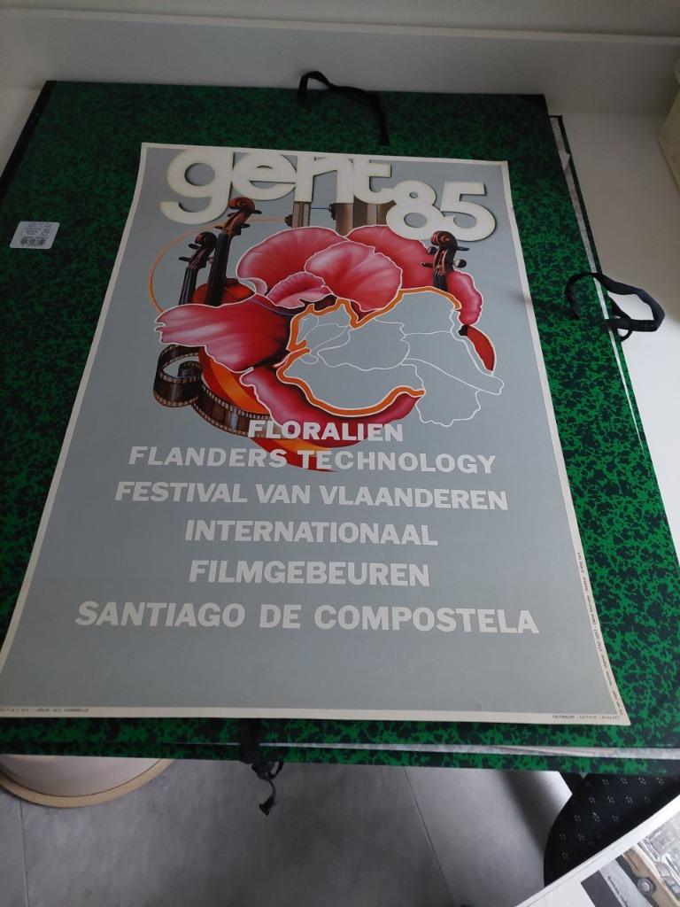 affiche Florialien Gent 1985, octave Landuyt, Antiek en Kunst, Verzenden