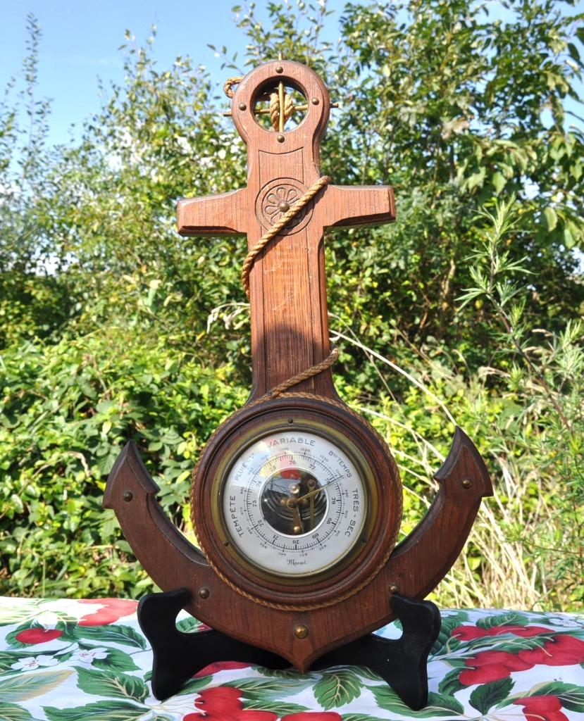 baromètre en bois ancre de marine, Enlèvement ou Envoi