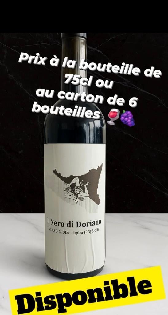 Vin NERO D'AVOLA Sans Sulfites, production familiale, Ophalen, Nieuw, Italië, Rode wijn