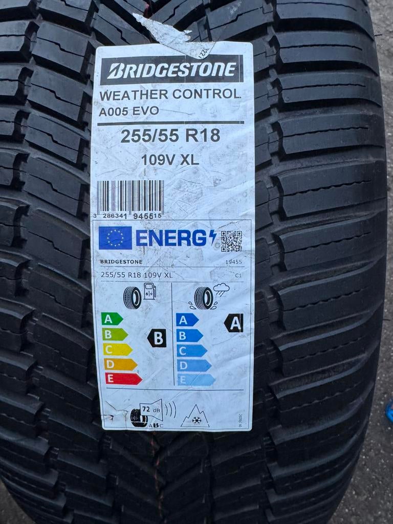 4 stuks nieuwe 255/55-18 Bridgestone 4 Seizoen, 18 inch, 255 mm, Nieuw, All Season