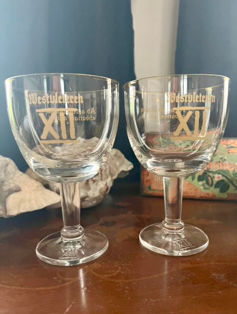 2 degustatieglazen Westvleteren XII bier., Verzamelen, Ophalen of Verzenden, Zo goed als nieuw