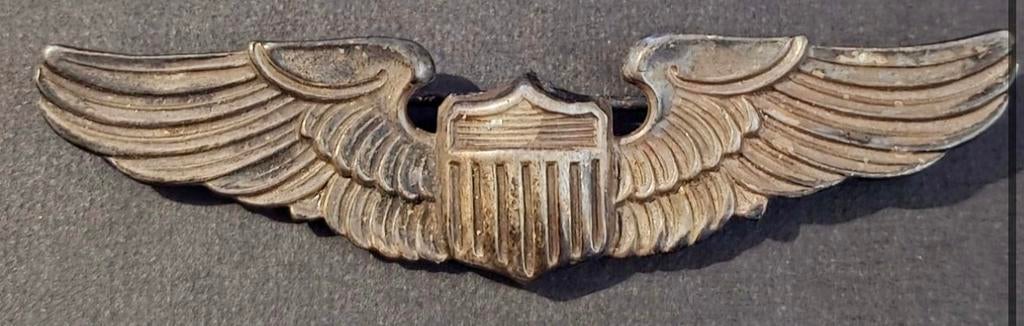 WW2 USAAF Pilot Wings-embleem AMICO sterling, Ophalen of Verzenden