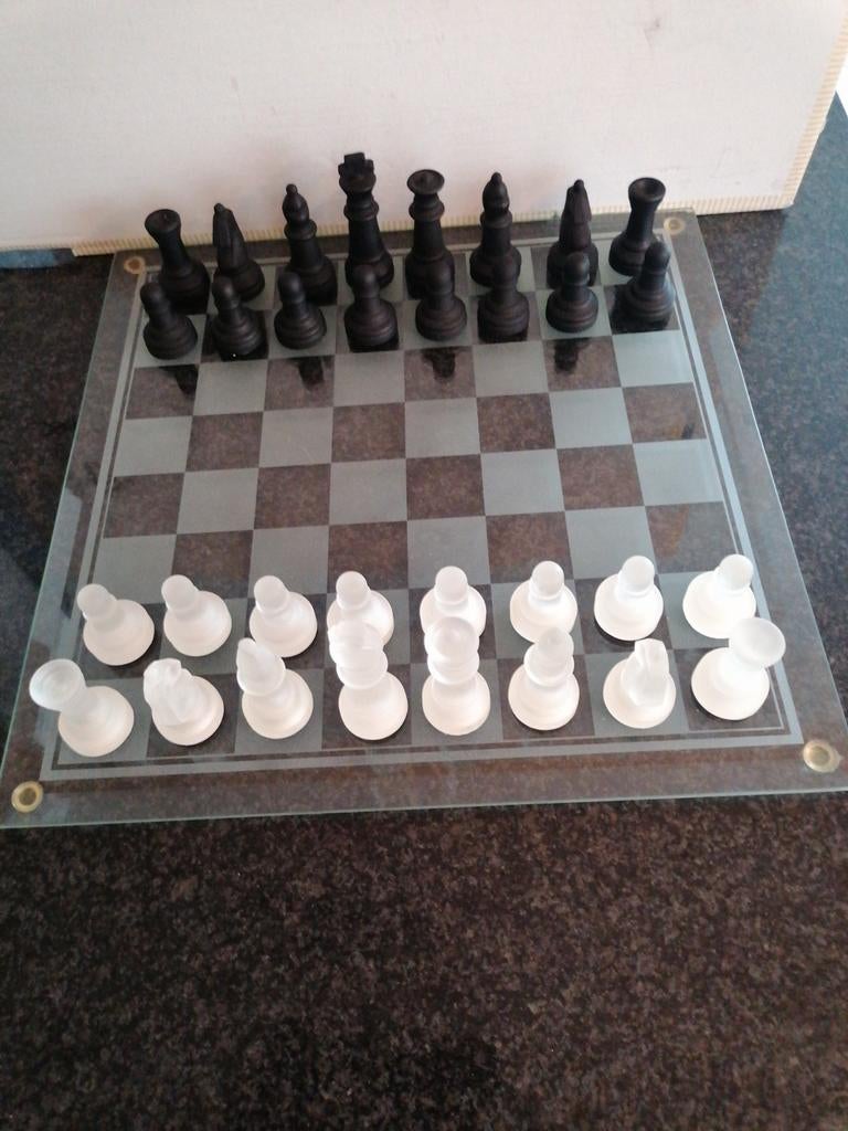 Glazen schaakbord 35,5x35,5cm, Ophalen of Verzenden, Zo goed als nieuw