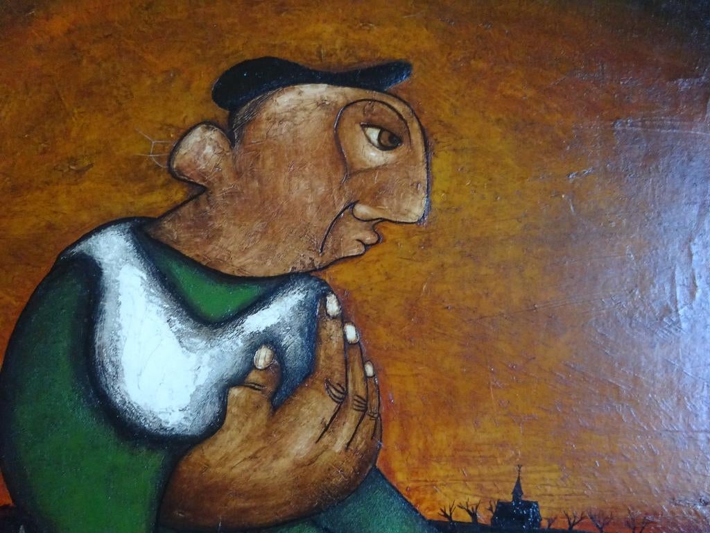 Michel Provost, olie op doek, 90 x 70 cm, De Zaaier 1976, Antiek en Kunst, Kunst | Schilderijen | Klassiek, Ophalen, Gedateerd