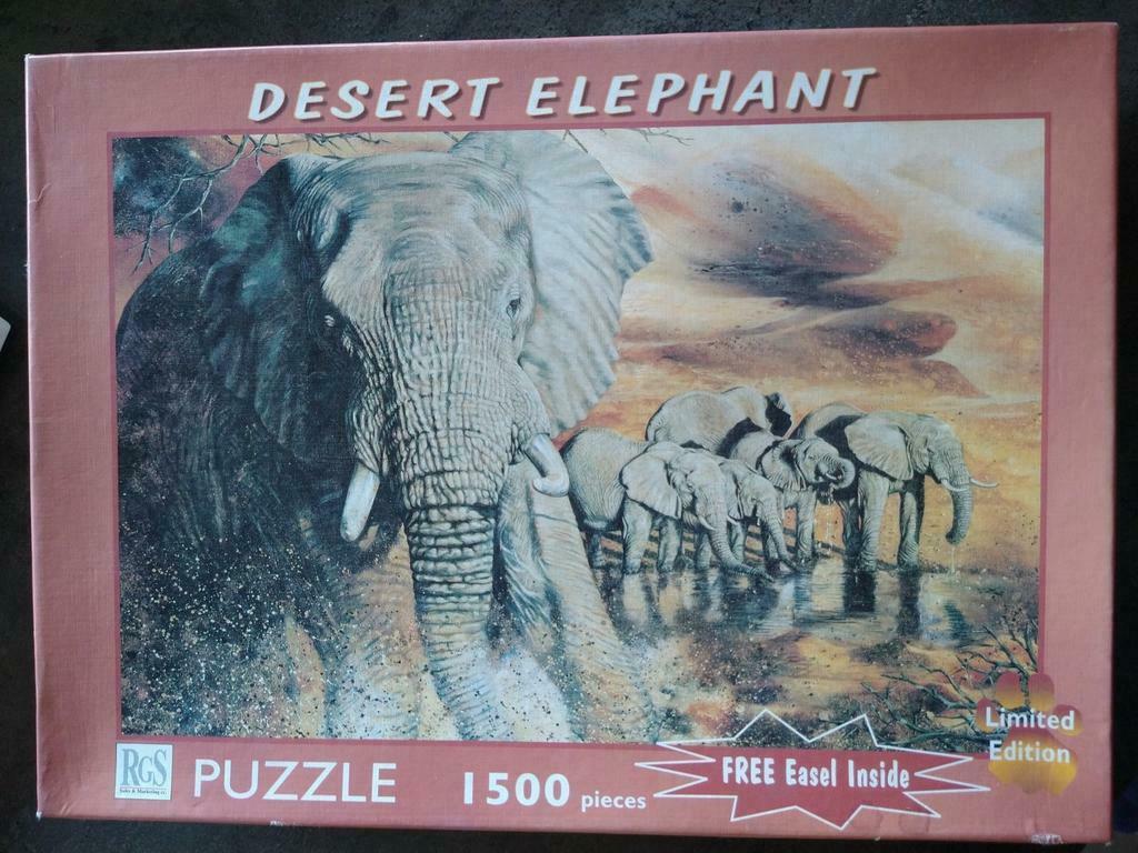 Desert Elephant puzzel - 1500 stuks, Ophalen, 500 t/m 1500 stukjes, Zo goed als nieuw, Legpuzzel