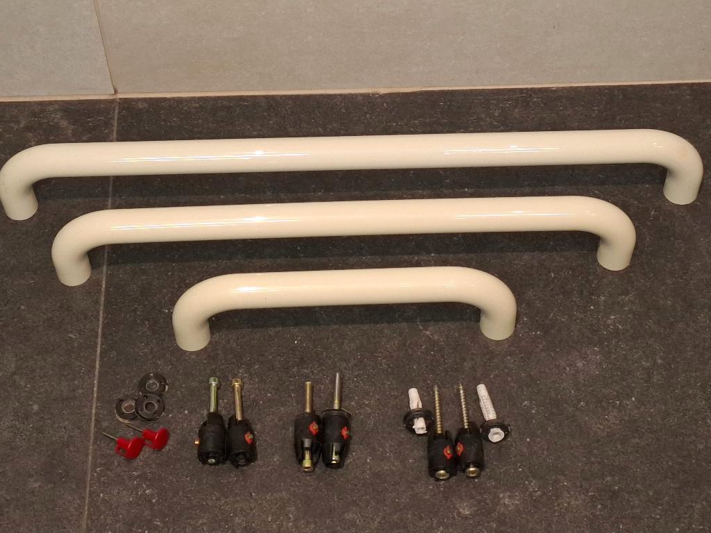 HEWI 3 porte-serviettes et poignée de support design, Enlèvement, Utilisé, Blanc, Porte-serviettes