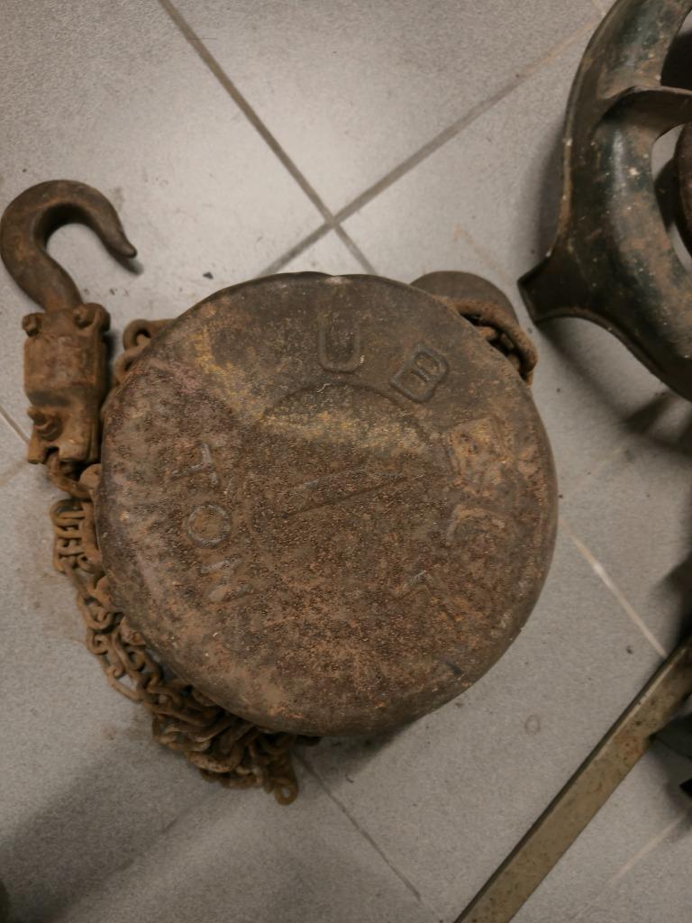 Ubell antieke takel 1 ton, Ophalen, Gebruikt, Handmatig