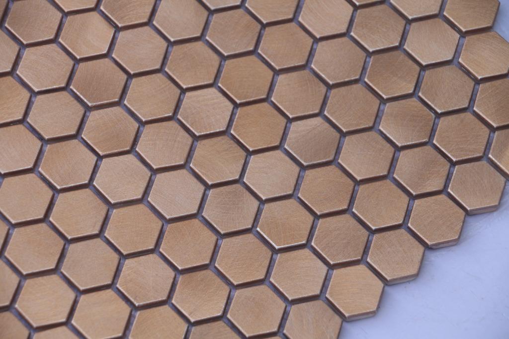 Mozaiek Reflection Hexagon Copper 23mm op matje 300x300x8mm, Doe-het-zelf en Bouw, Tegels, Ophalen, Overige materialen, Wandtegels