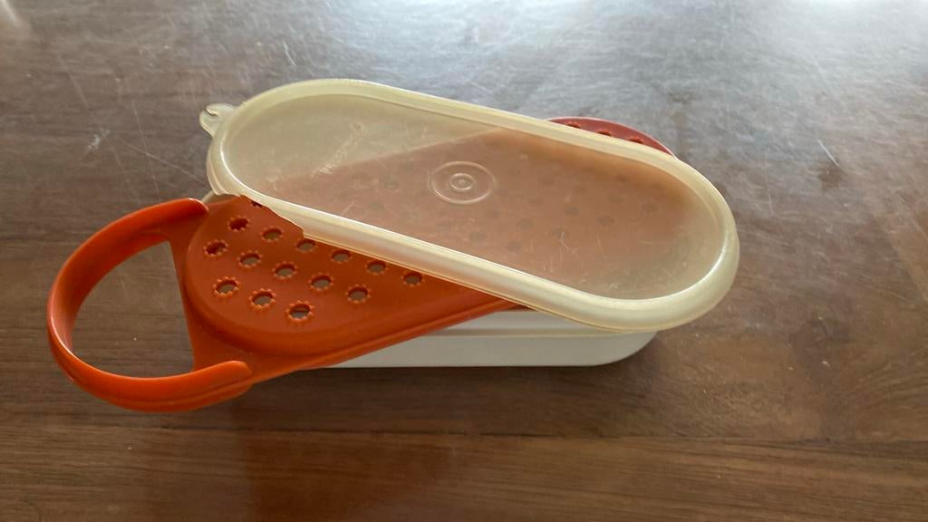 Tupperware rasp voor fruitpapje te maken (Raspaardje), Enlèvement, Utilisé