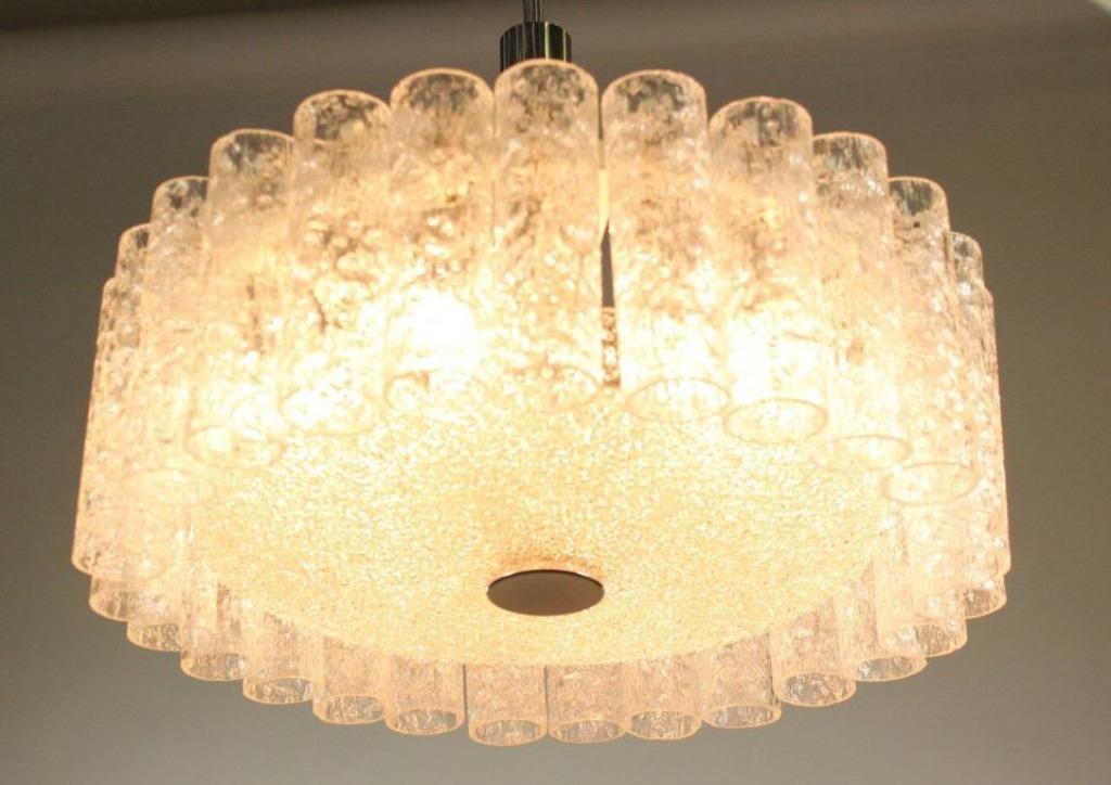 vintage designe hanglamp Doria ice-glas oude stock, Ophalen, Huis en Inrichting