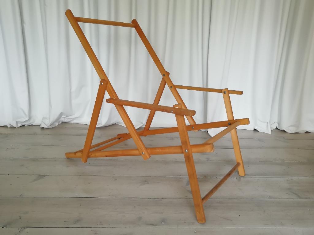 Frame van houten inklapbare tuinligzetel, Jardin & Terrasse, Chaises de jardin, Enlèvement, Comme neuf, Bois, Ajustable