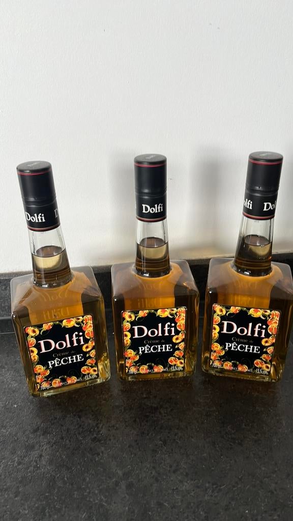 Lot de 3 bouteilles Dolfi Crème de pêche., Ophalen of Verzenden, Nieuw