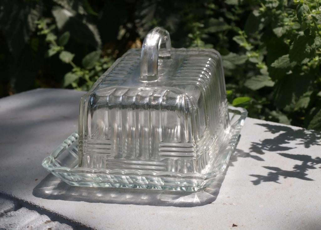 Art deco,antieke kaasstolp met onderbord,, Ophalen of Verzenden