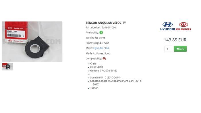 Klokveer Airbag van een Kia Sorento, -, -, Ophalen of Verzenden, -