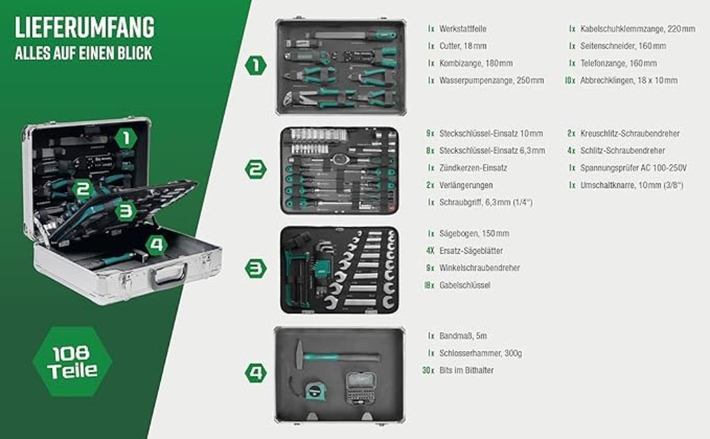 Set d'outils Brüder Mannesmann LIVRAISON RAPIDE ET GRATUITE, Envoi, Neuf