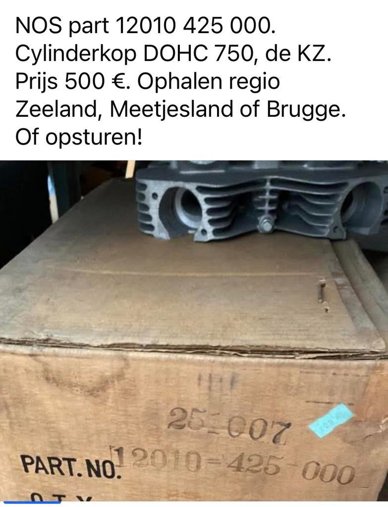 Cylinderkop Honda CB750 KZ DOHC, Motoren, Ophalen of Verzenden, Nieuw