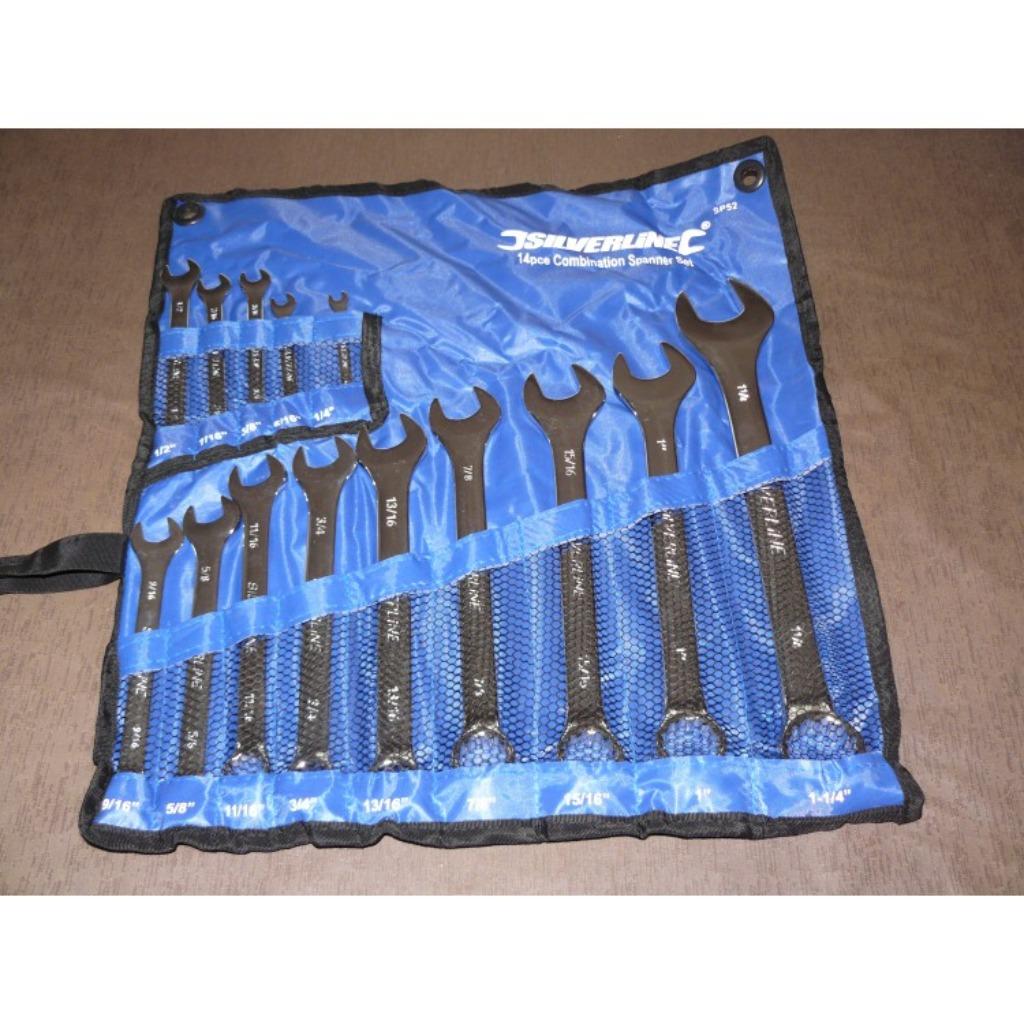 Ensemble de 14 clés mixtes, tailles anglaises 1/4" à 1 1/4", Envoi