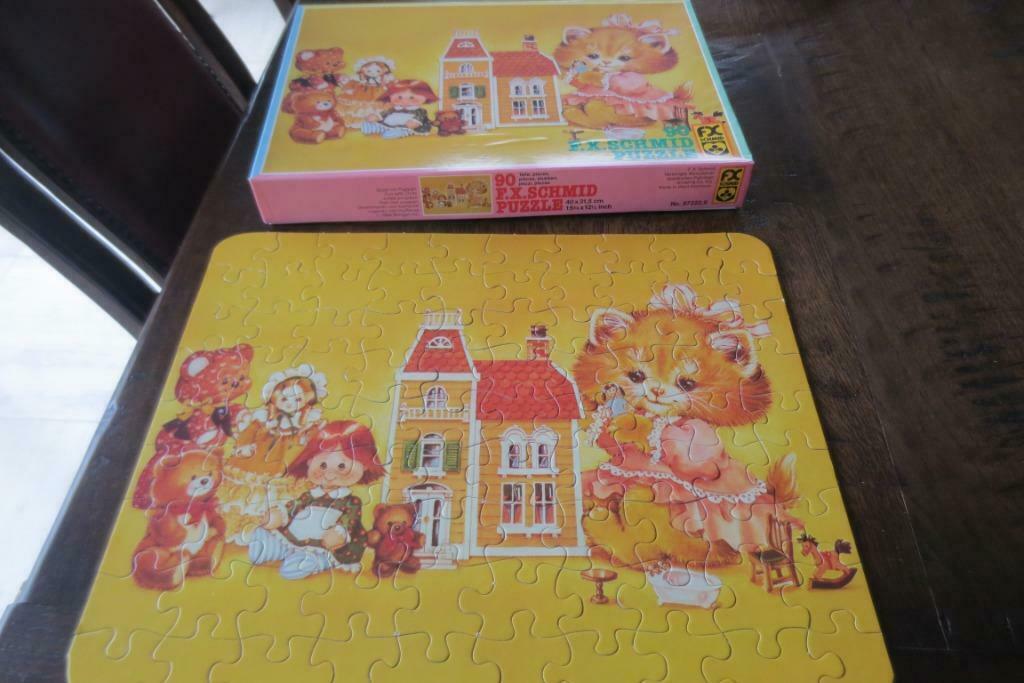 Puzzel 90 stukjes merk Schmid pret met poppen., Ophalen of Verzenden, Meer dan 50 stukjes, Gebruikt