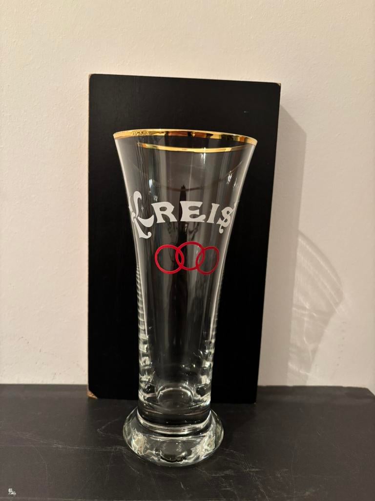 Ancien verre à bière peint Kreis, Enlèvement ou Envoi, Comme neuf, Verre ou Verres, Autres marques