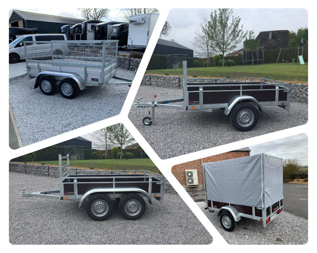 Remorque simple-double essieu(x) - bois/alu !DE STOCK!, Autos : Divers, Remorques, Enlèvement