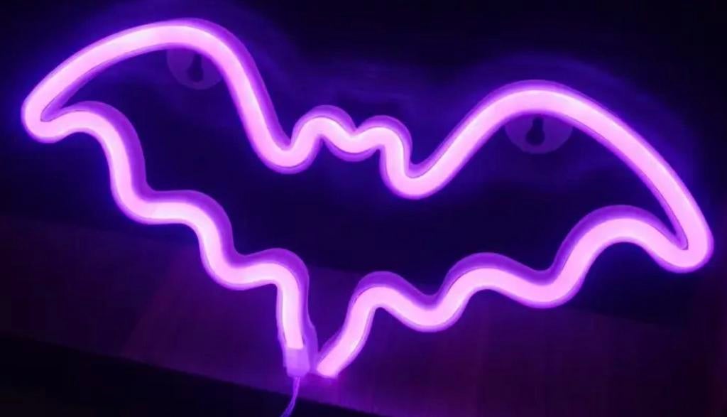Lampe néon LED chauve-souris - Mancave rétro vintage, Enlèvement ou Envoi, Comme neuf, Panneau publicitaire
