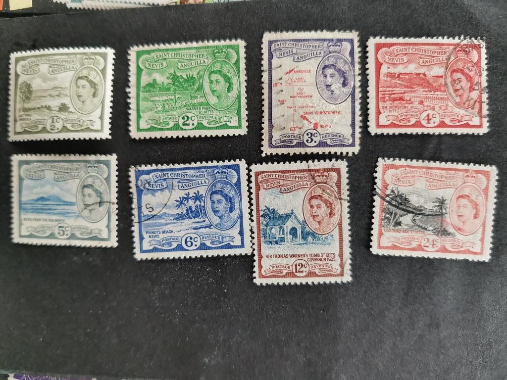 Saint Christopher-Nevis-Anguilla 1954 - Koningin Elisabeth 2, Ophalen of Verzenden, Gestempeld, Midden-Amerika