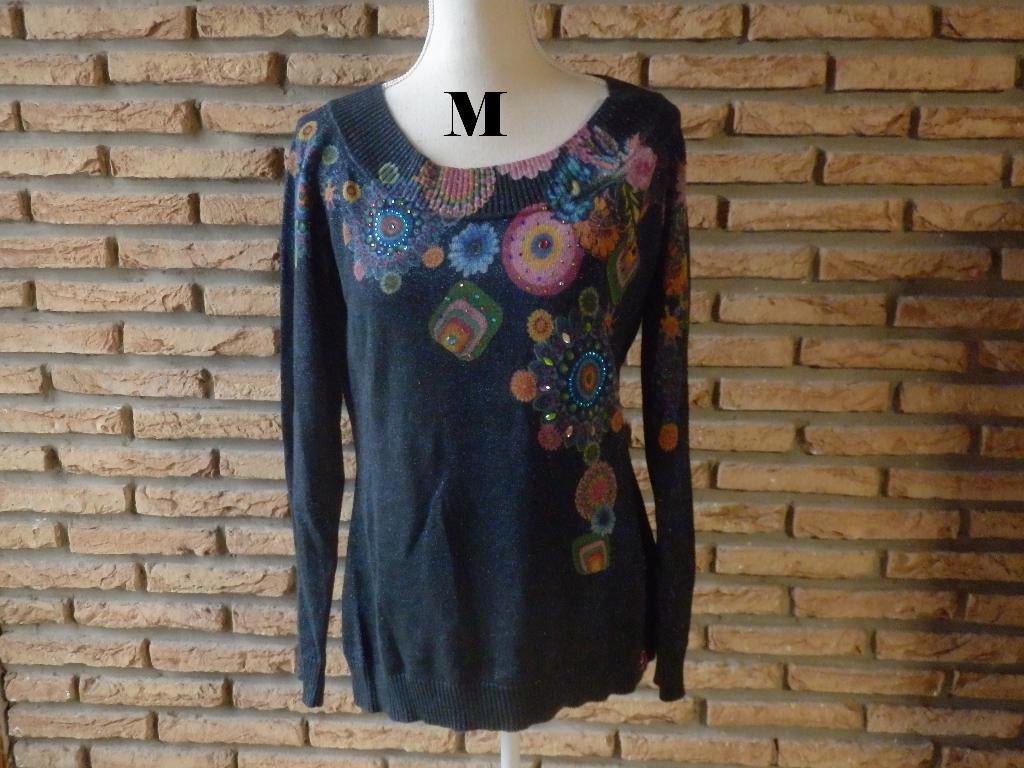 (113) - pull femme t.M bleu - désigual -, Taille 38/40 (M), Enlèvement ou Envoi, Comme neuf, Desigual