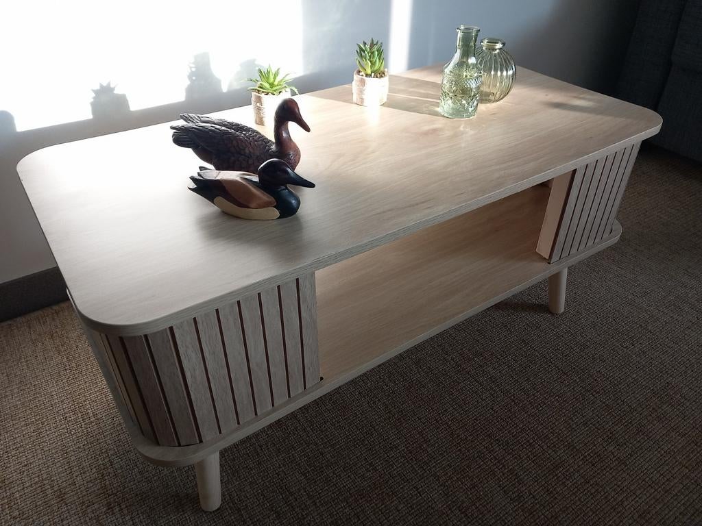 Houten salontafel in "bamboo". NEW, Huis en Inrichting, Tafels | Eettafels, Ophalen of Verzenden