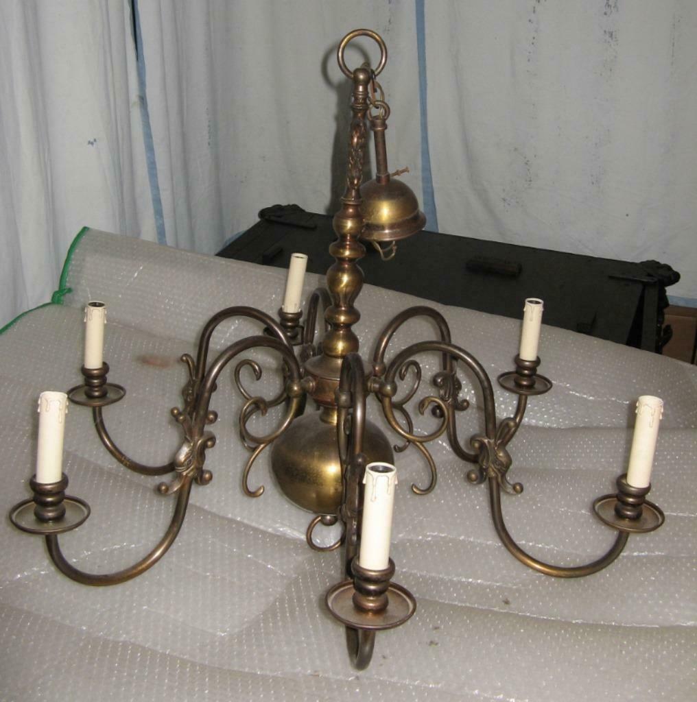 oude koperen luster, Antiek en Kunst, Ophalen