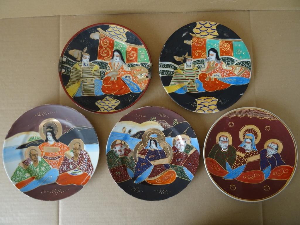 Assiette décorative Satsuma Guanyin 5x à vendre séparément, Antiquités & Art, Curiosités & Brocante, Enlèvement ou Envoi