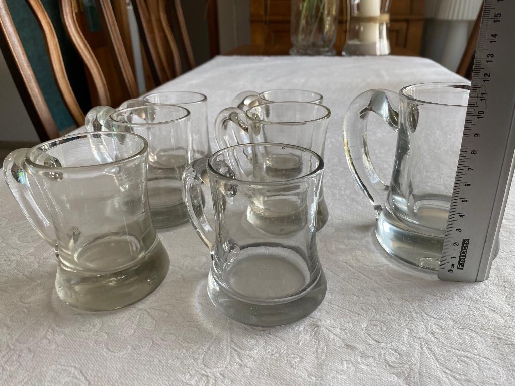 Lot de choppes en verre soufflé, Enlèvement