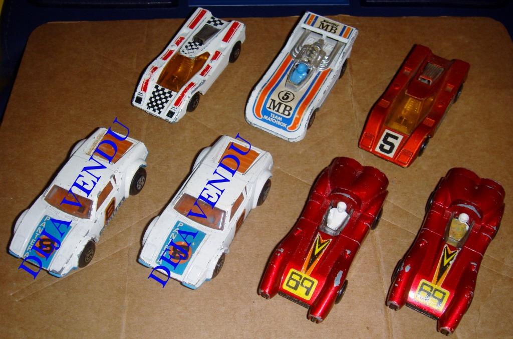 7 voitures de course, Matchbox, 1971 à 1974, Ophalen of Verzenden, Gebruikt