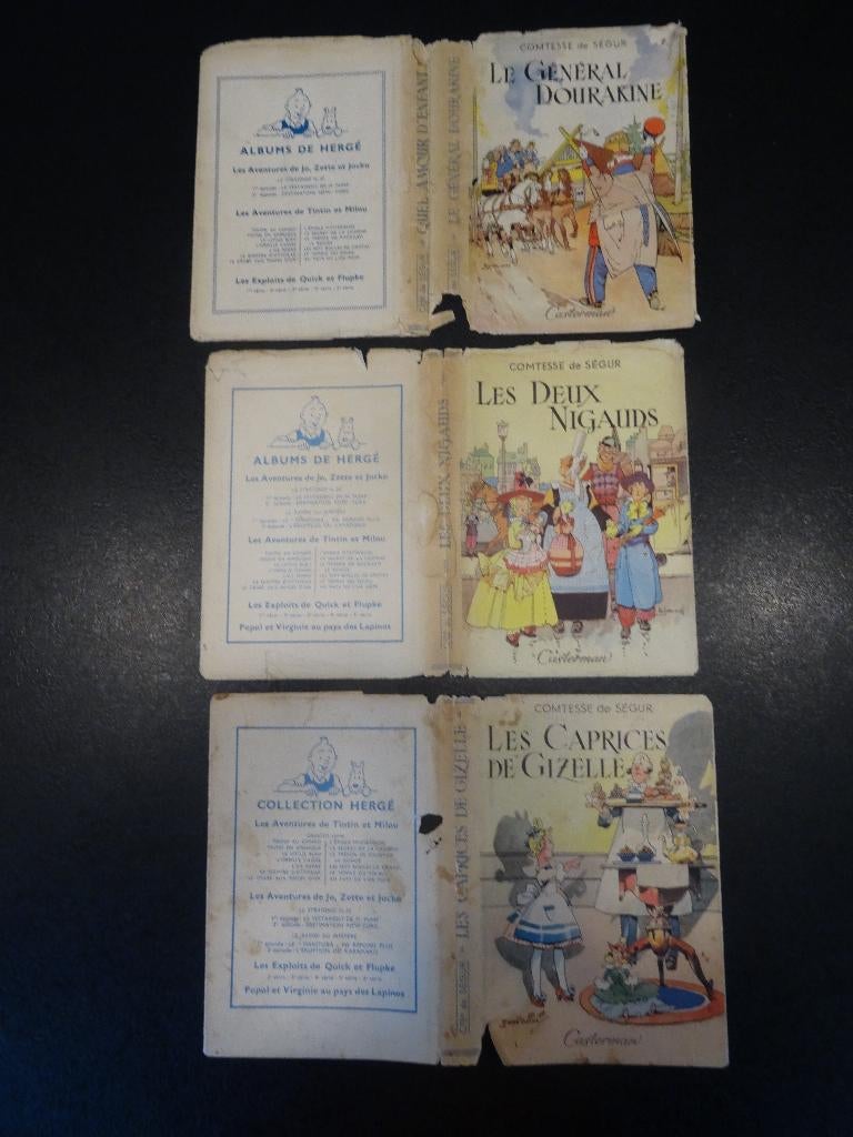 Jaquettes Tiintin - romans comtesse de Ségur, Plusieurs BD, Enlèvement ou Envoi, Utilisé