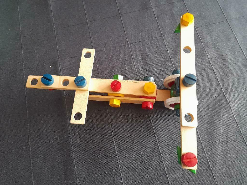 Retro houten speelgoed, merk Baufix., Kinderen en Baby's, Speelgoed | Houten speelgoed, Ophalen, Gebruikt